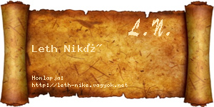 Leth Niké névjegykártya